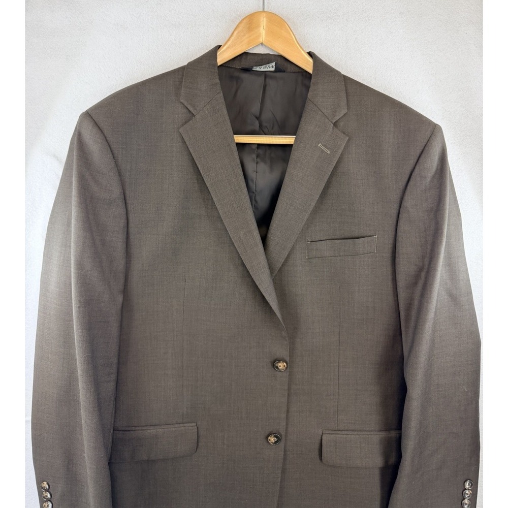 JOS A BANK Traveler's‎ Collection Mens 46R Tailored Fit Wool Blazer Jacket Brown